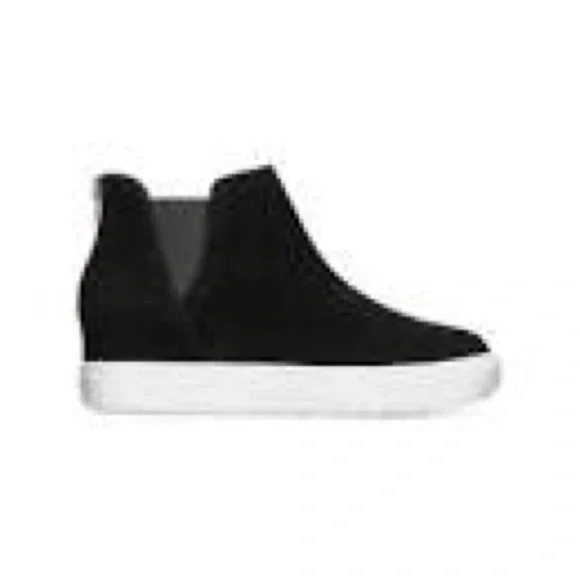 New! INC Suede Tayla Sneakers Hi-Top Black Platform Wedge Heel Fashion Sneaker - Picture 2 of 13